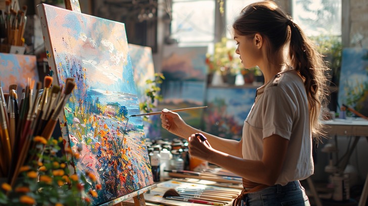artist at work stockcake